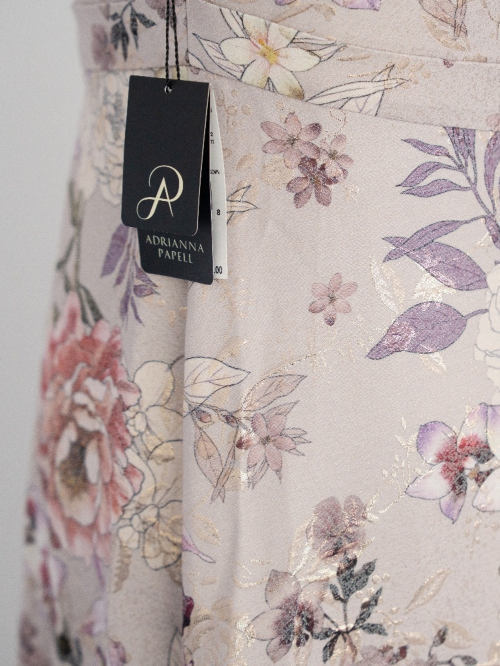 Adrianna Papell - Floral Metallic Jacquard Off Shoulder Ballgown - Picture 11 of 16